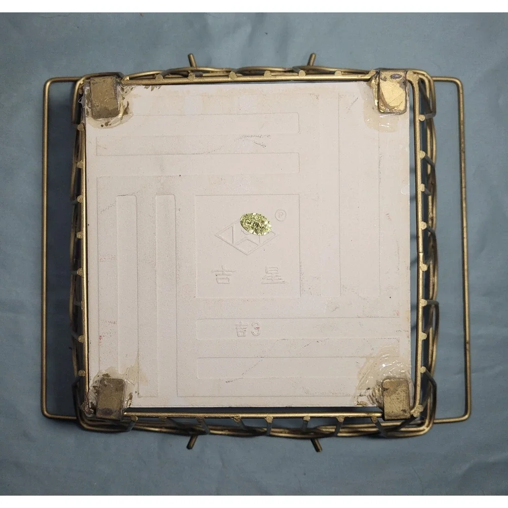 Vintage Metal Bread Basket W/ Handles~ Angel Trivet In Bottom~ Country Blessings